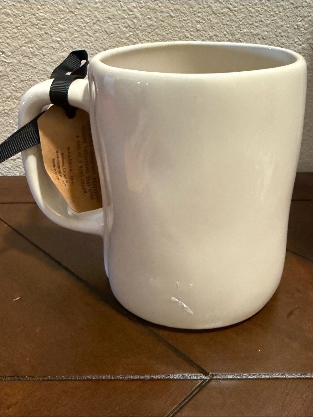Rae Dunn White Ceramic Mug with Black Floral & Butterfly 🦋 Pattern- JOY- NWT - Picture 2 of 5